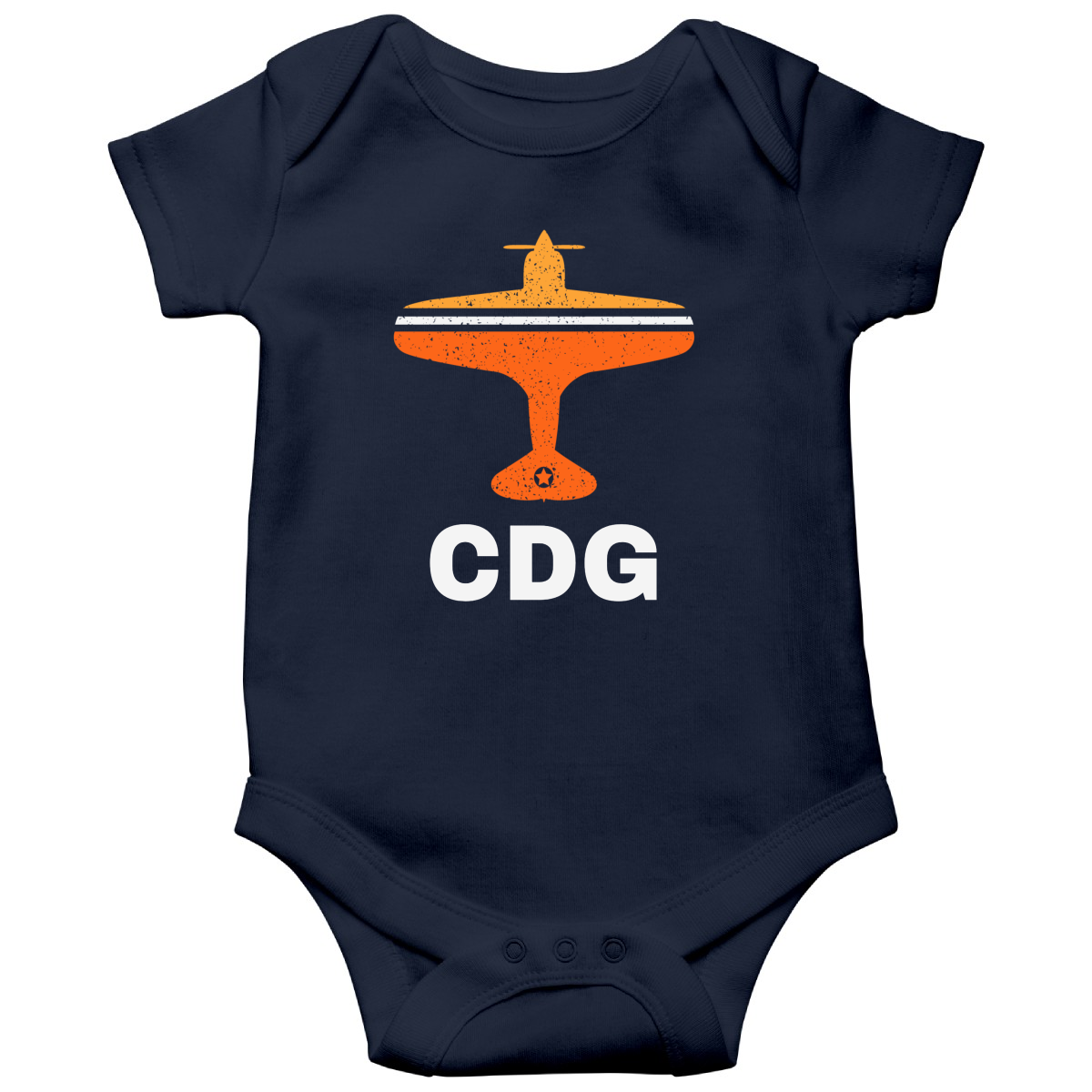 Fly Paris CDG Airport Baby Bodysuits | Navy