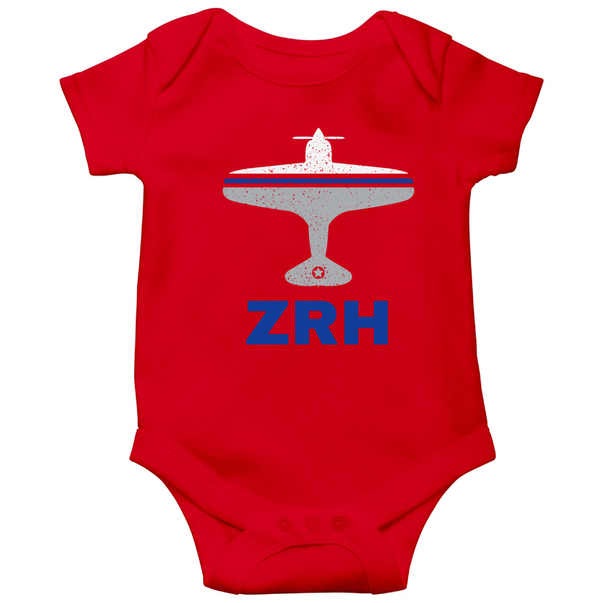 Fly Zurich ZRH Airport Baby Bodysuits | Red
