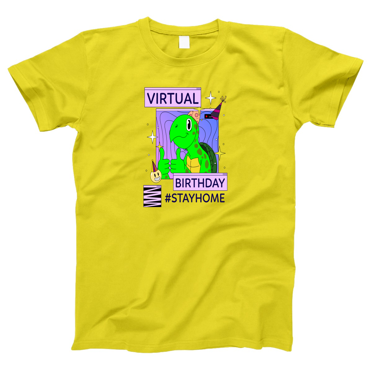 Virtual Party Stay Home Women's T-shirt | Yellow