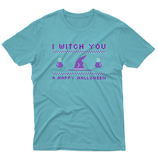 I Witch You a Happy Halloween Men's T-shirt | Turquoise