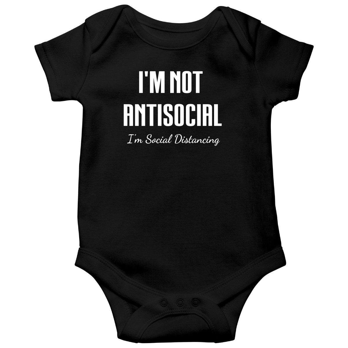I'm social distancing Baby Bodysuits | Black
