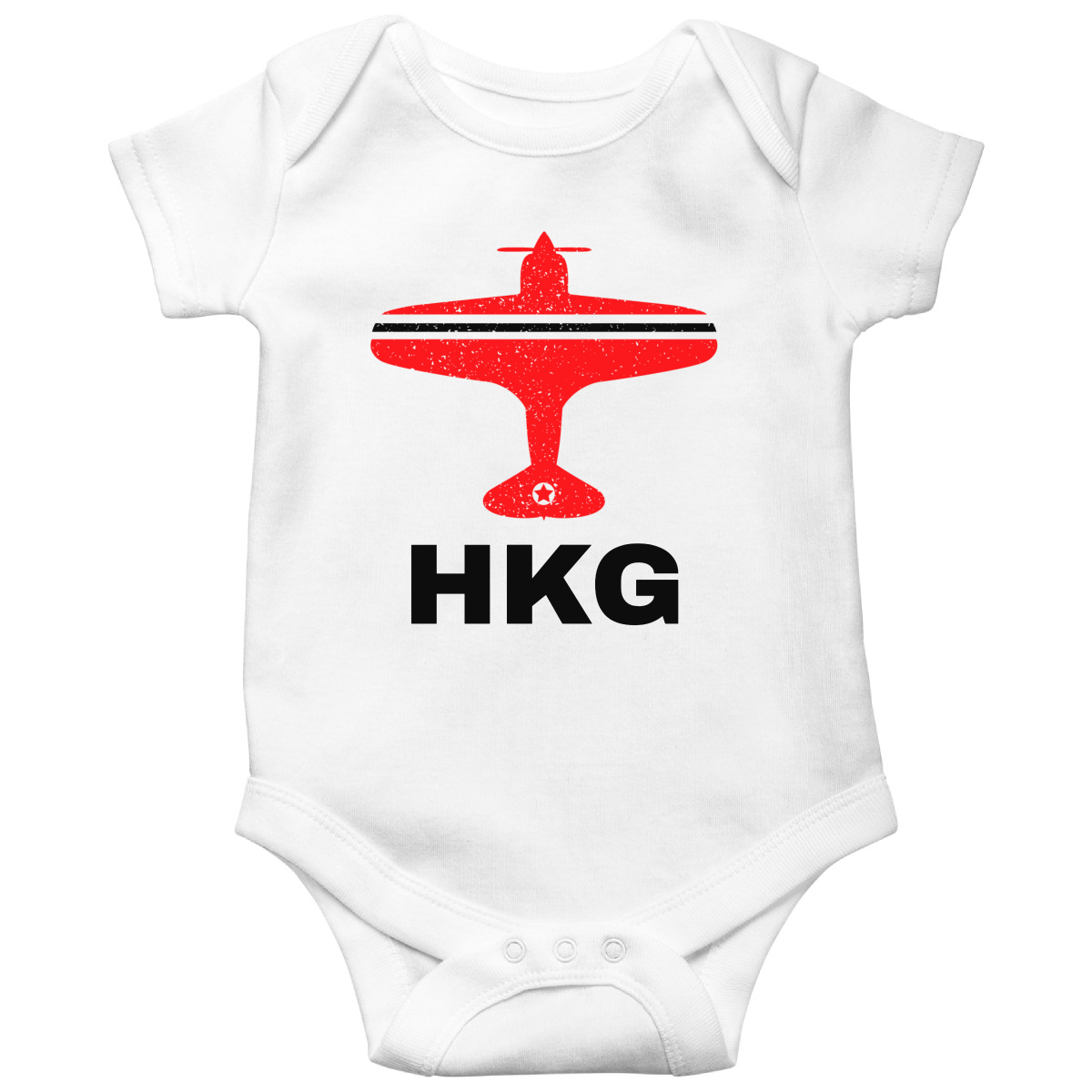 Fly Hong Kong HKG Airport Baby Bodysuits | White