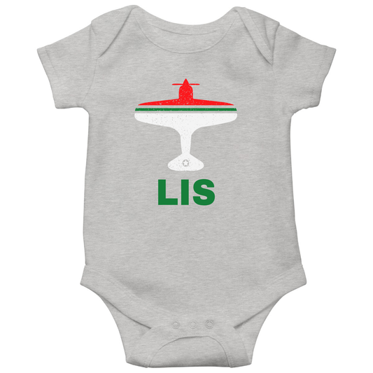 Fly Lisbon LIS Airport Baby Bodysuits | Gray