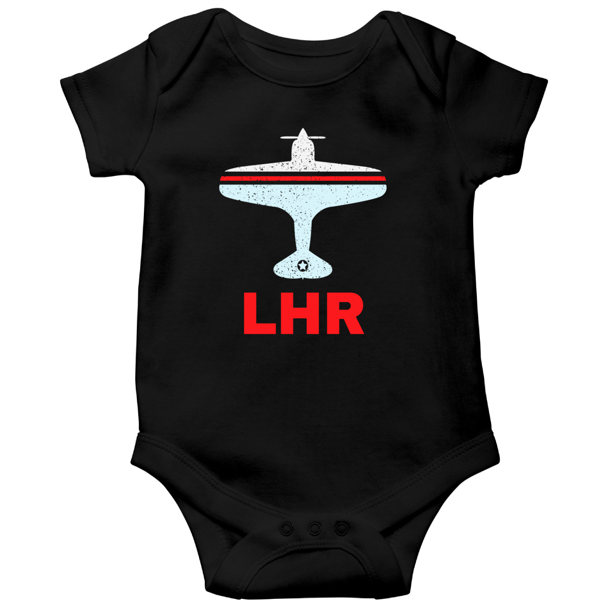 Fly London LHR Airport Baby Bodysuits | Black