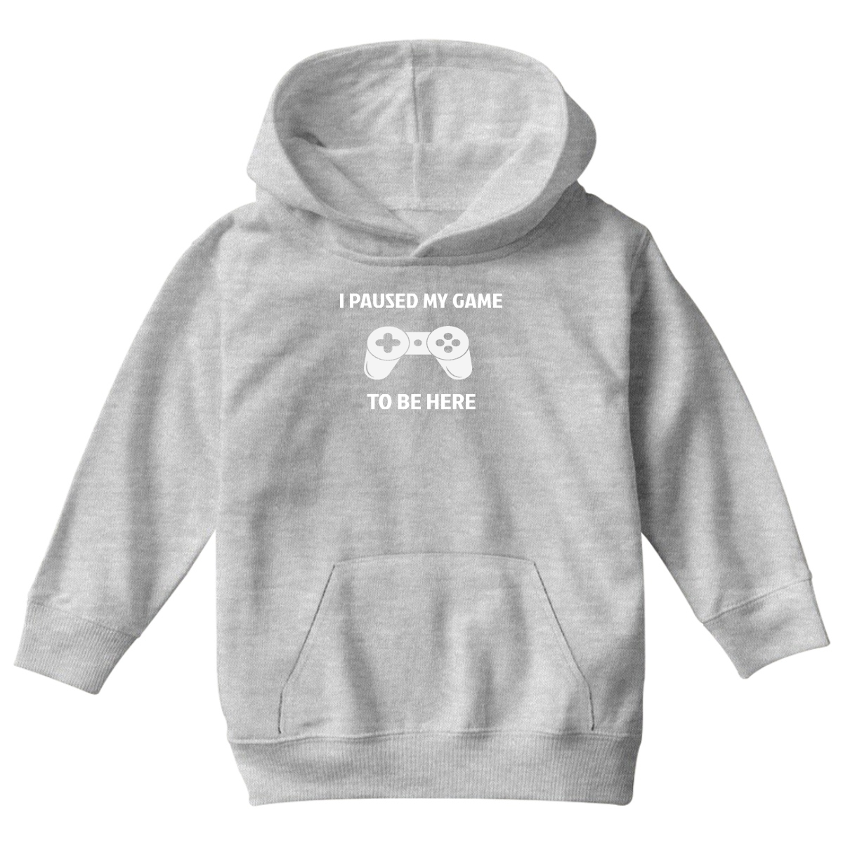 I Paused My Game To Be Here Kids Hoodie | Gray