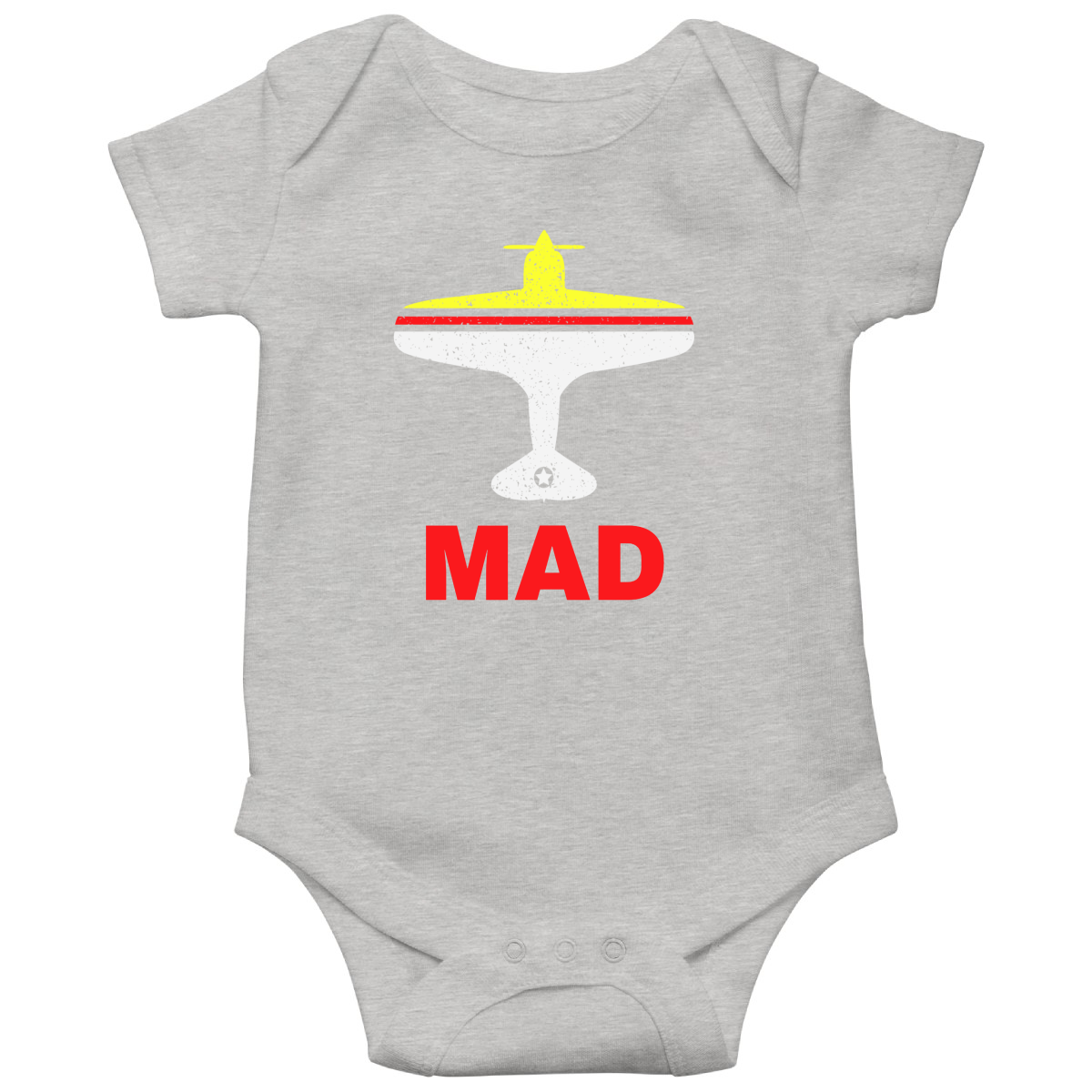 Fly Madrid MAD Airport Baby Bodysuits | Gray