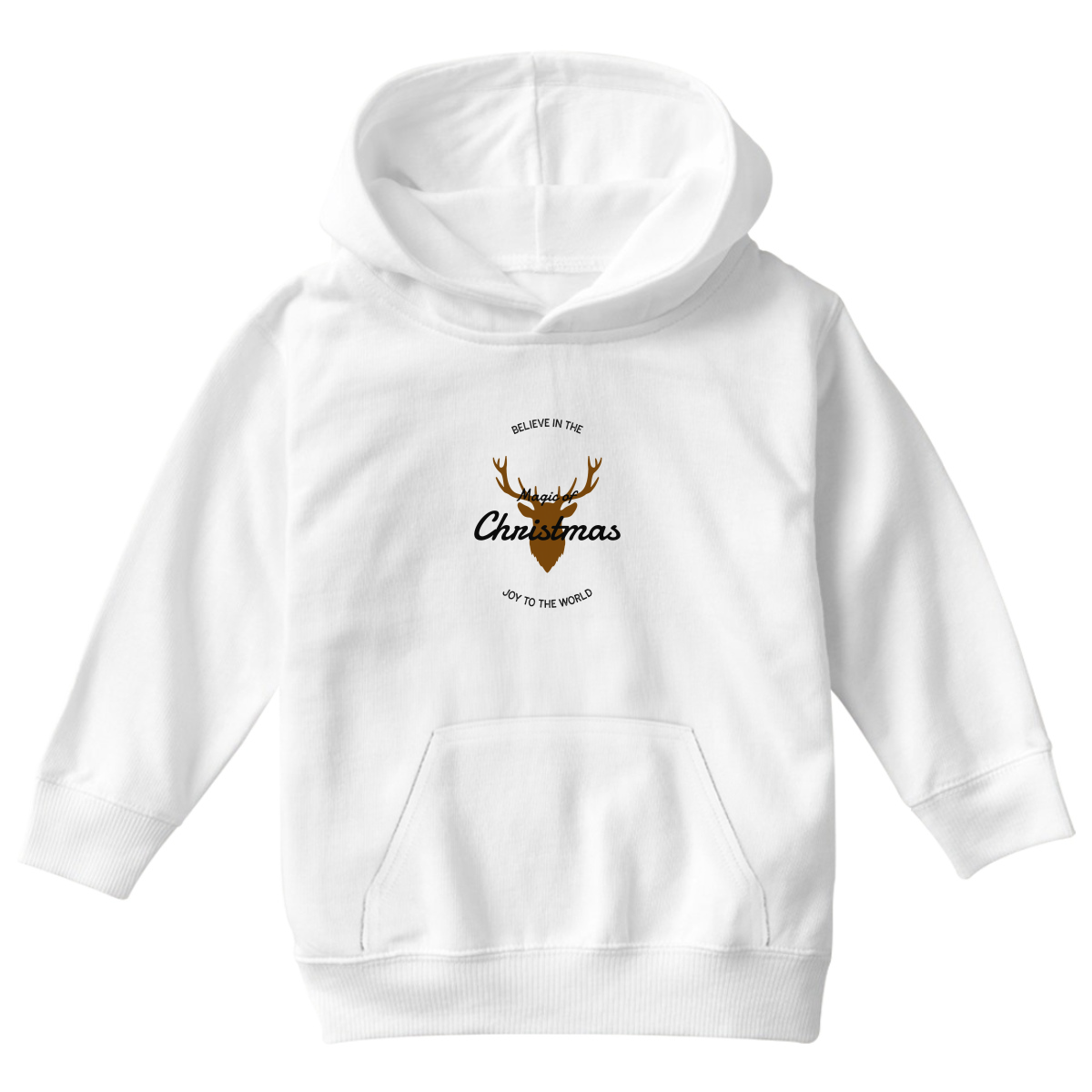 Believe in the Magic of Christmas Joy to the World Kids Hoodie | White