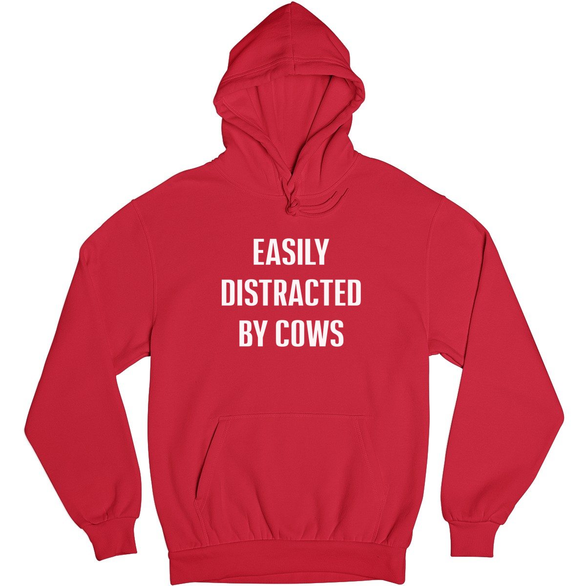 Easily Distracted By Cows Unisex Hoodie | Red