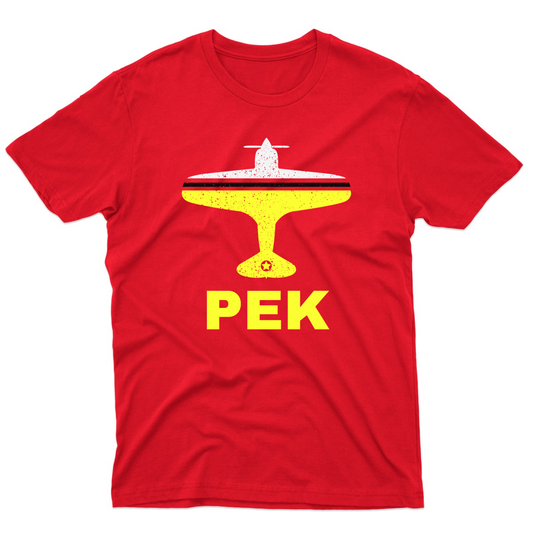 Fly Beijing PEK Airport Men's T-shirt | Red
