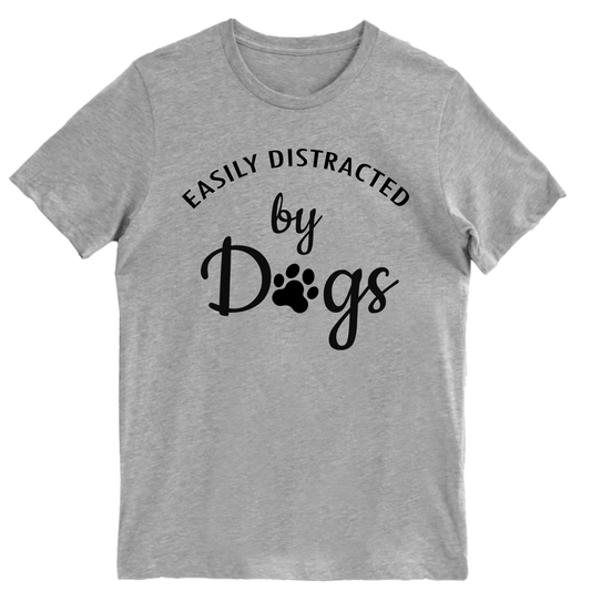 Easily Distracted By Dogs Men's T-shirt | Gray