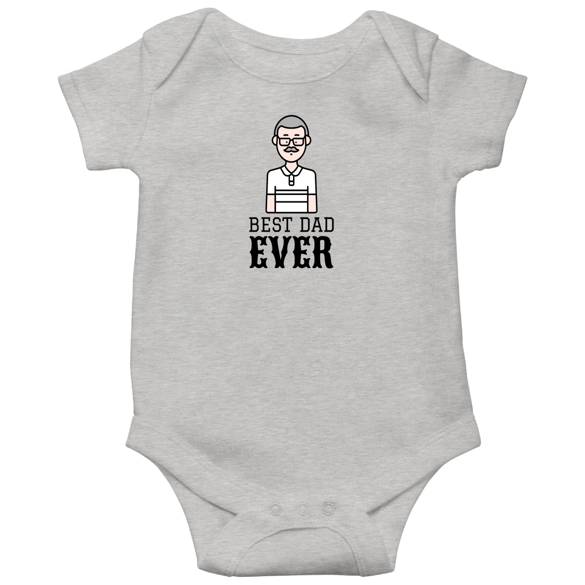 Best Dad Ever Baby Bodysuits | Gray