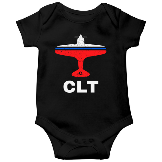 Fly Charlotte CLT Airport Baby Bodysuits | Black