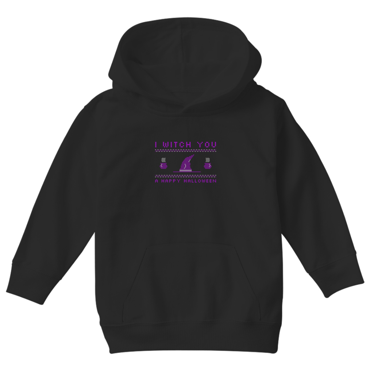 I Witch You a Happy Halloween Kids Hoodie | Black