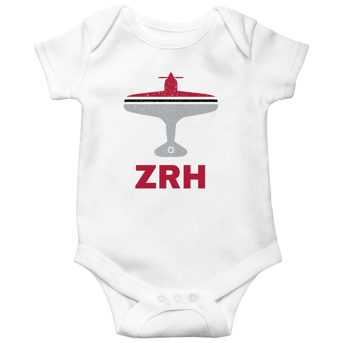 Fly Zurich ZRH Airport Baby Bodysuits | White