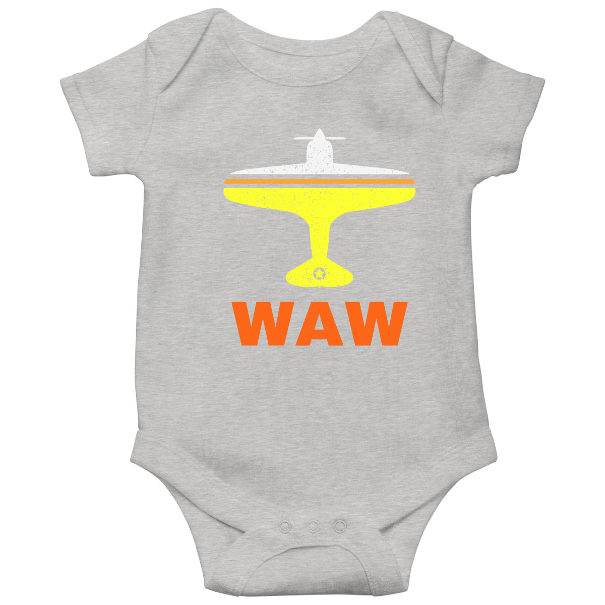 Fly Warsaw WAW Airport Baby Bodysuits | Gray