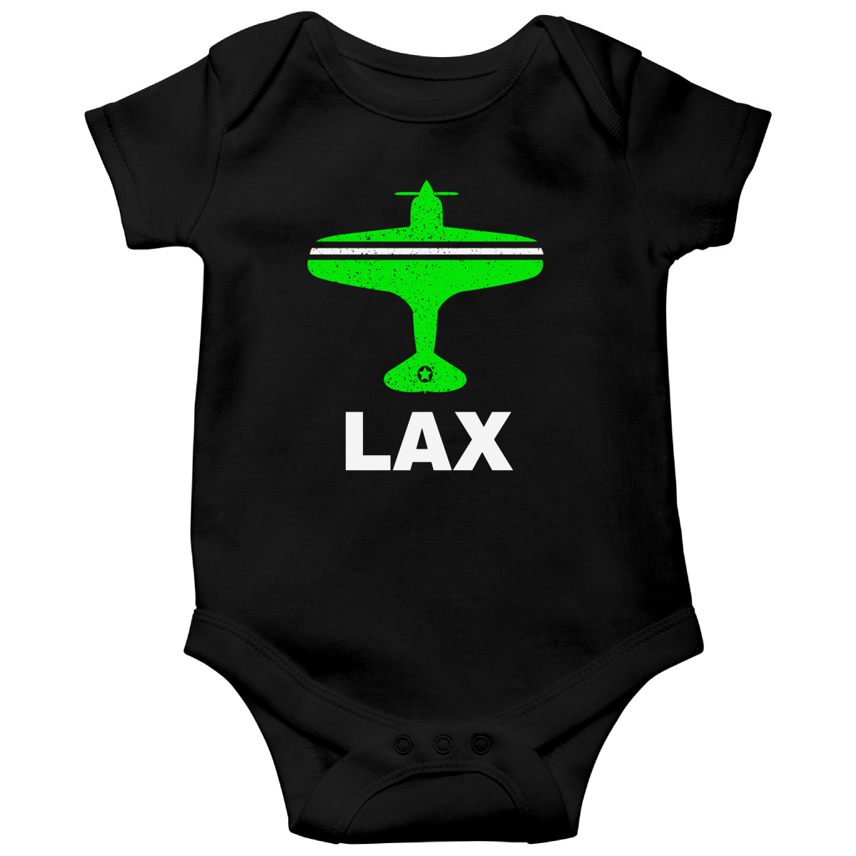 Fly Los  Angeles LAX Airport Baby Bodysuits | Black