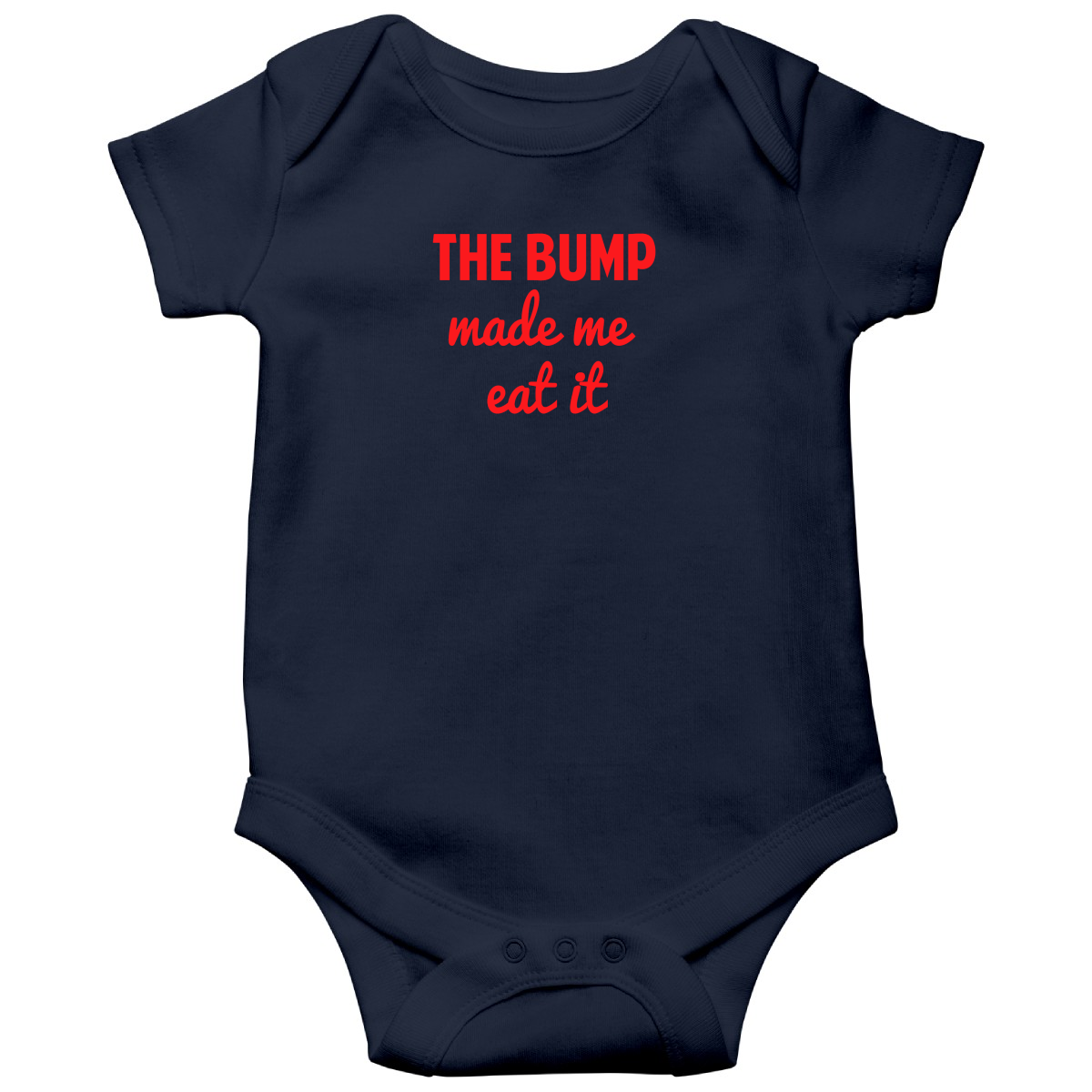 The Bump Made Me Eat It Baby Bodysuits | Navy