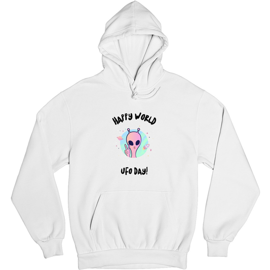 Happy World UFO Day Unisex Hoodie | White