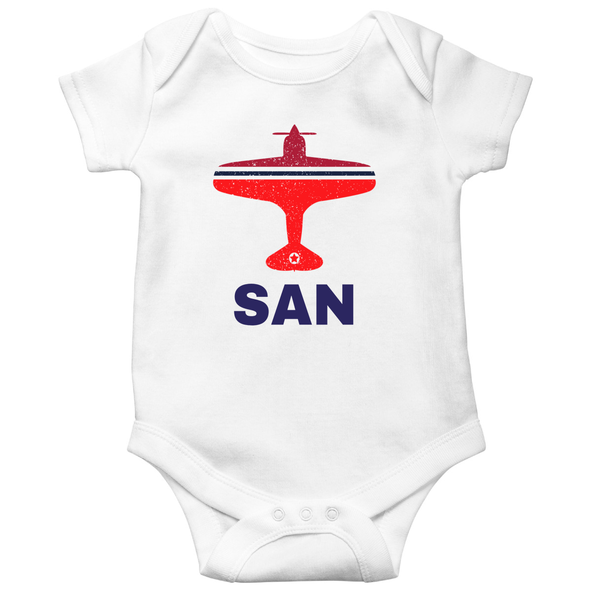 Fly San Diego SAN Airport Baby Bodysuits | White