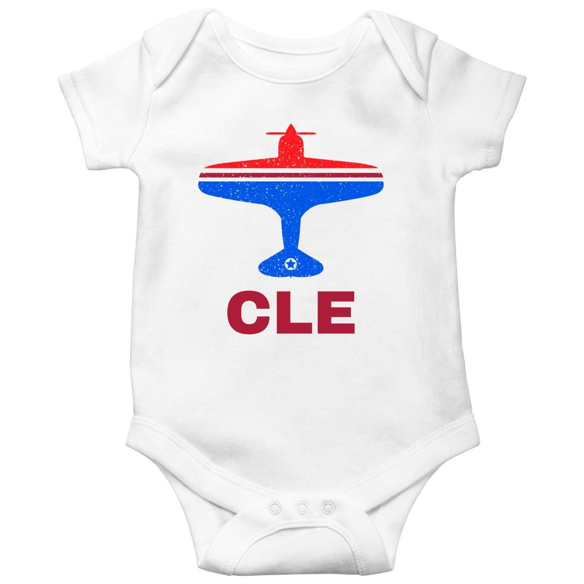 Fly Cleveland CLE Airport Baby Bodysuits | White