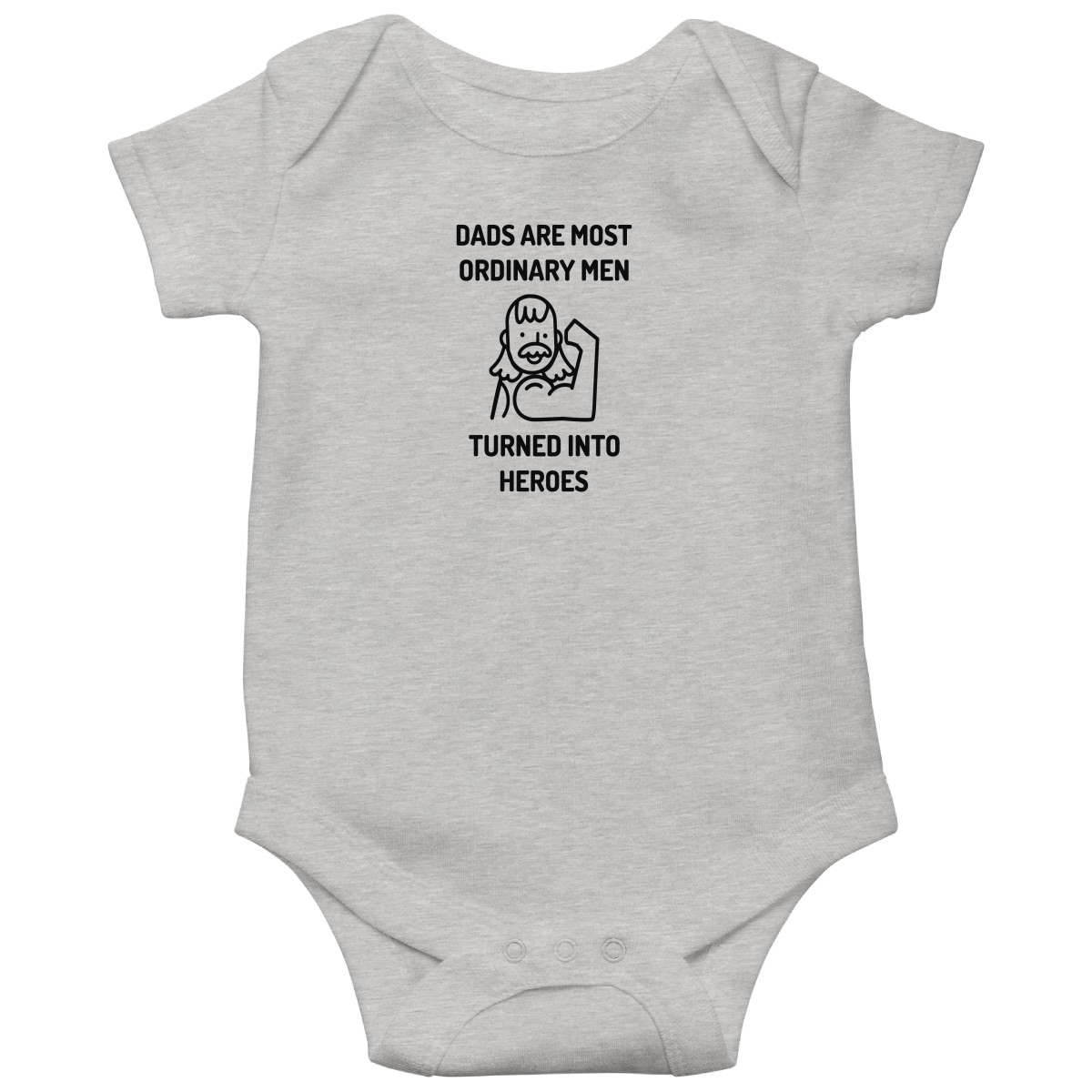 Dads are Most Ordinary Man  Baby Bodysuits | Gray