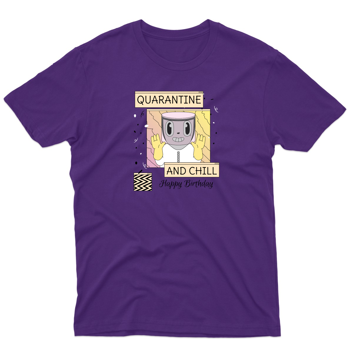 Quarantine and Chill Birthday Men's T-shirt | Purple