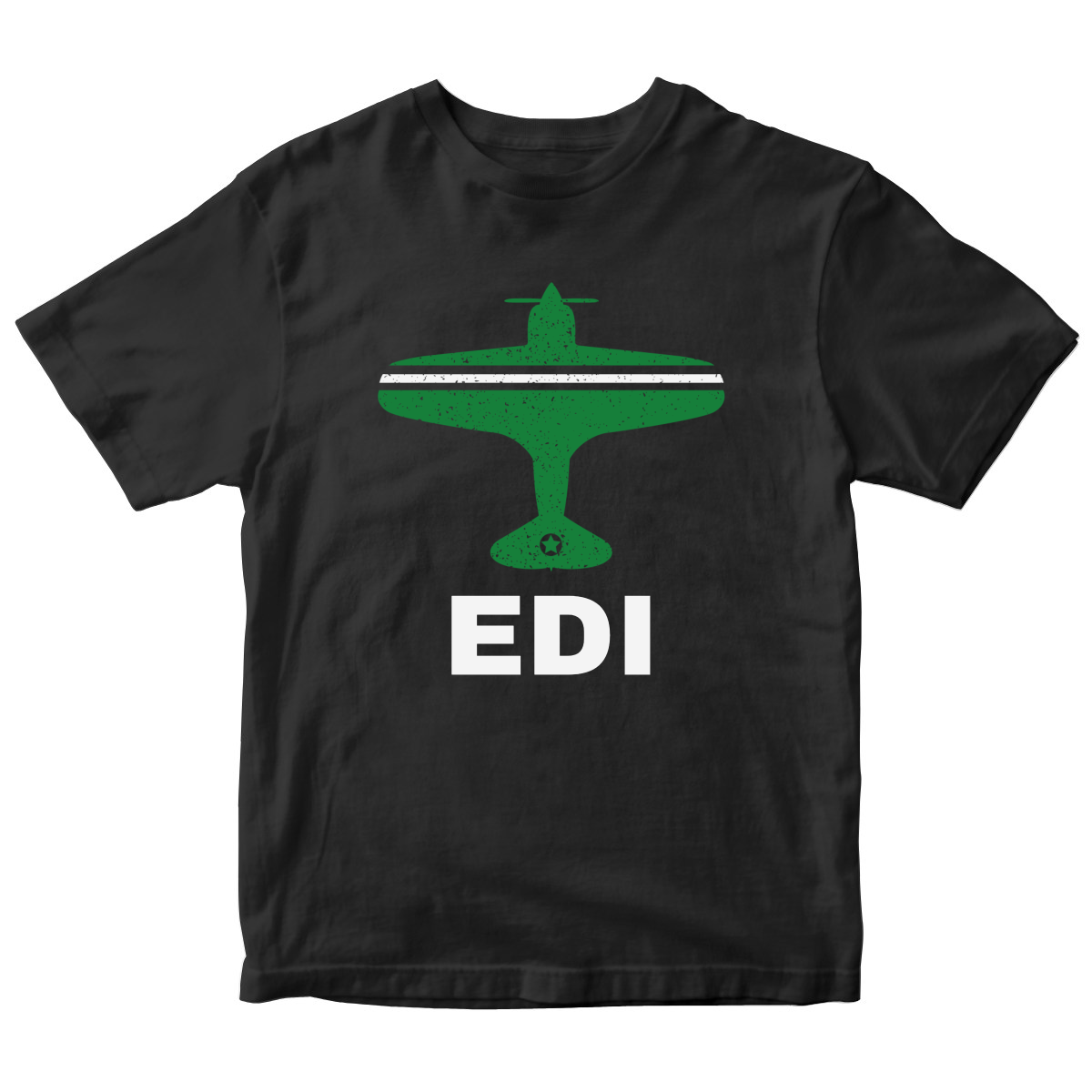 Fly Edinburgh EDI Airport Kids T-shirt | Black