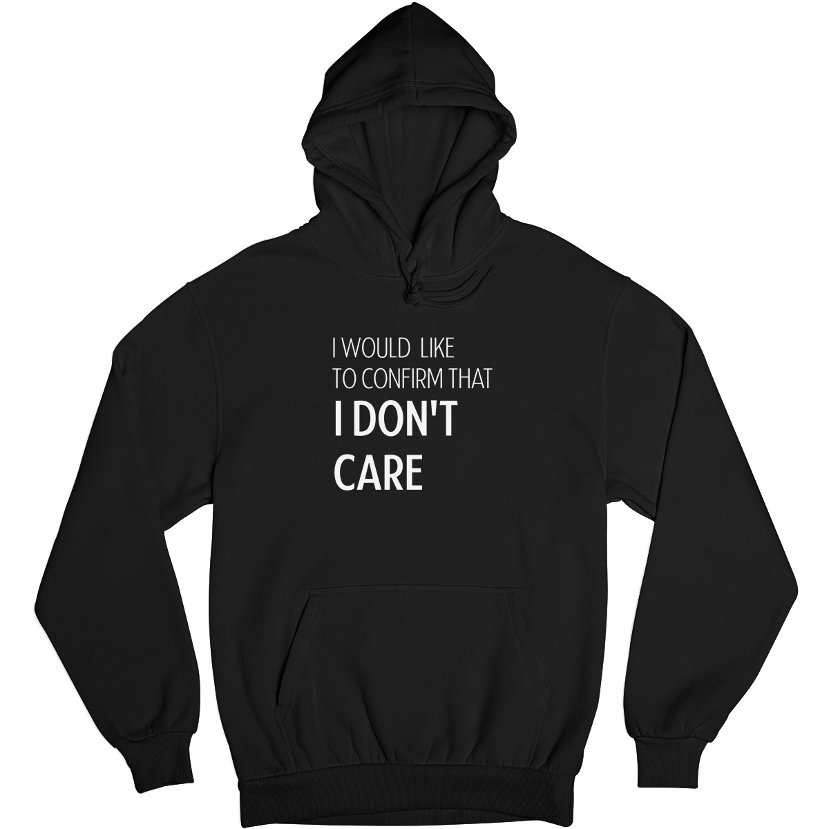 I Don't Care Unisex Hoodie | Black