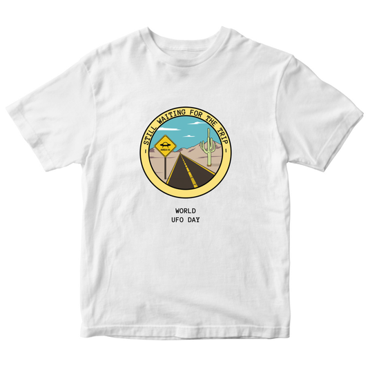 Still Waiting for The Trip Kids T-shirt | White