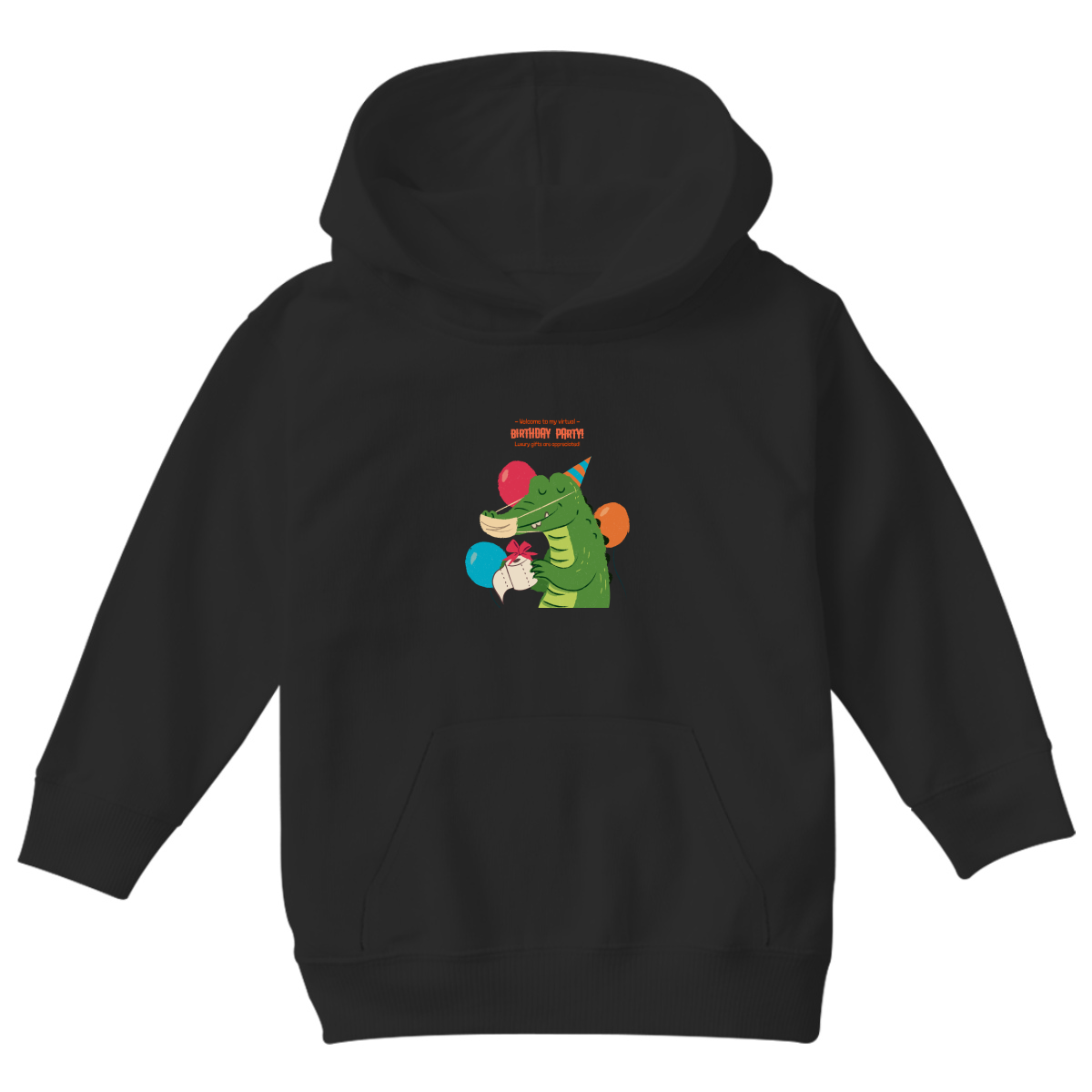 Welcome to My Virtual Birthday Party Kids Hoodie | Black
