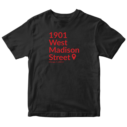 Chicago Basketball & Hockey Stadium Kids T-shirt | Black