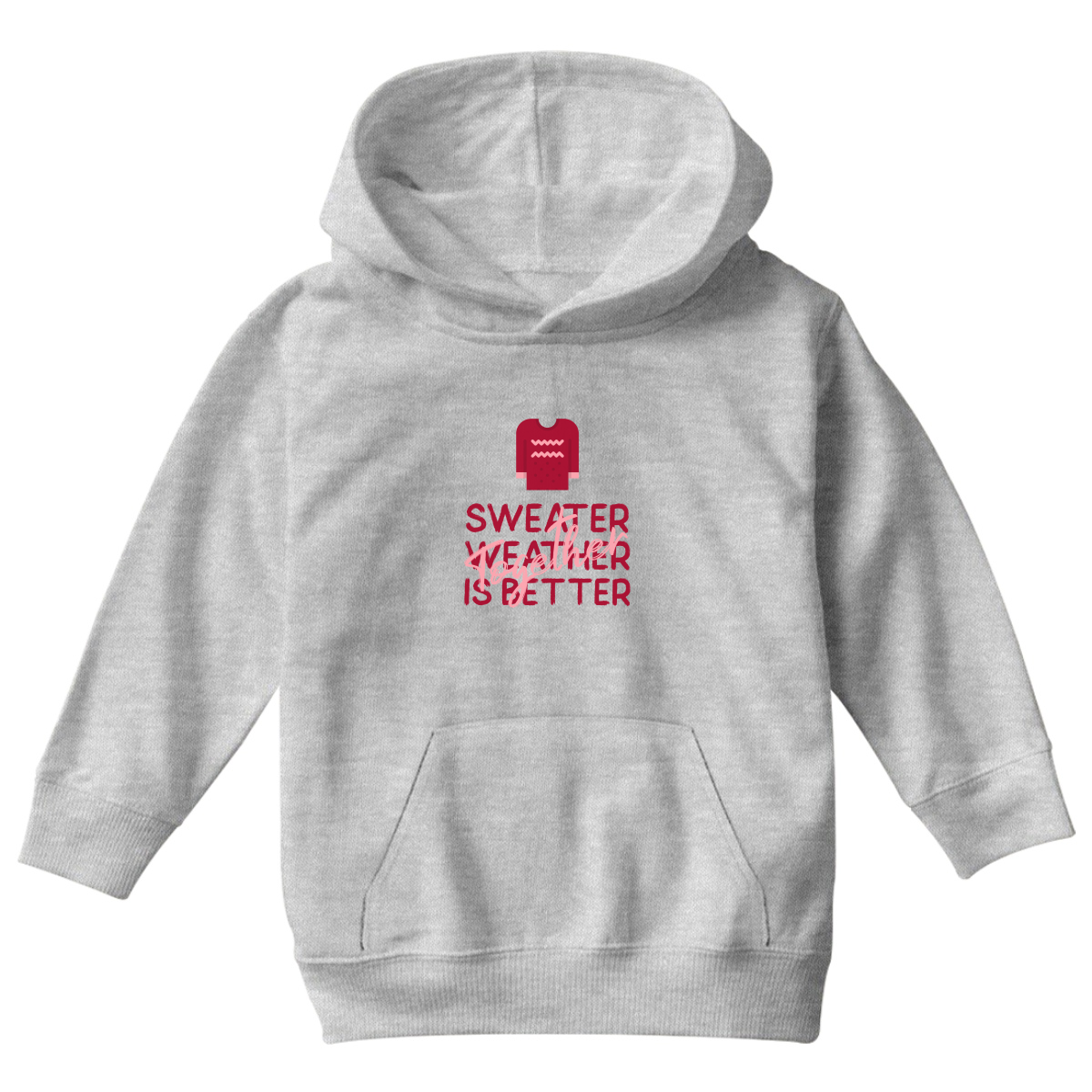 Sweather Weather is Better Together Kids Hoodie | Gray