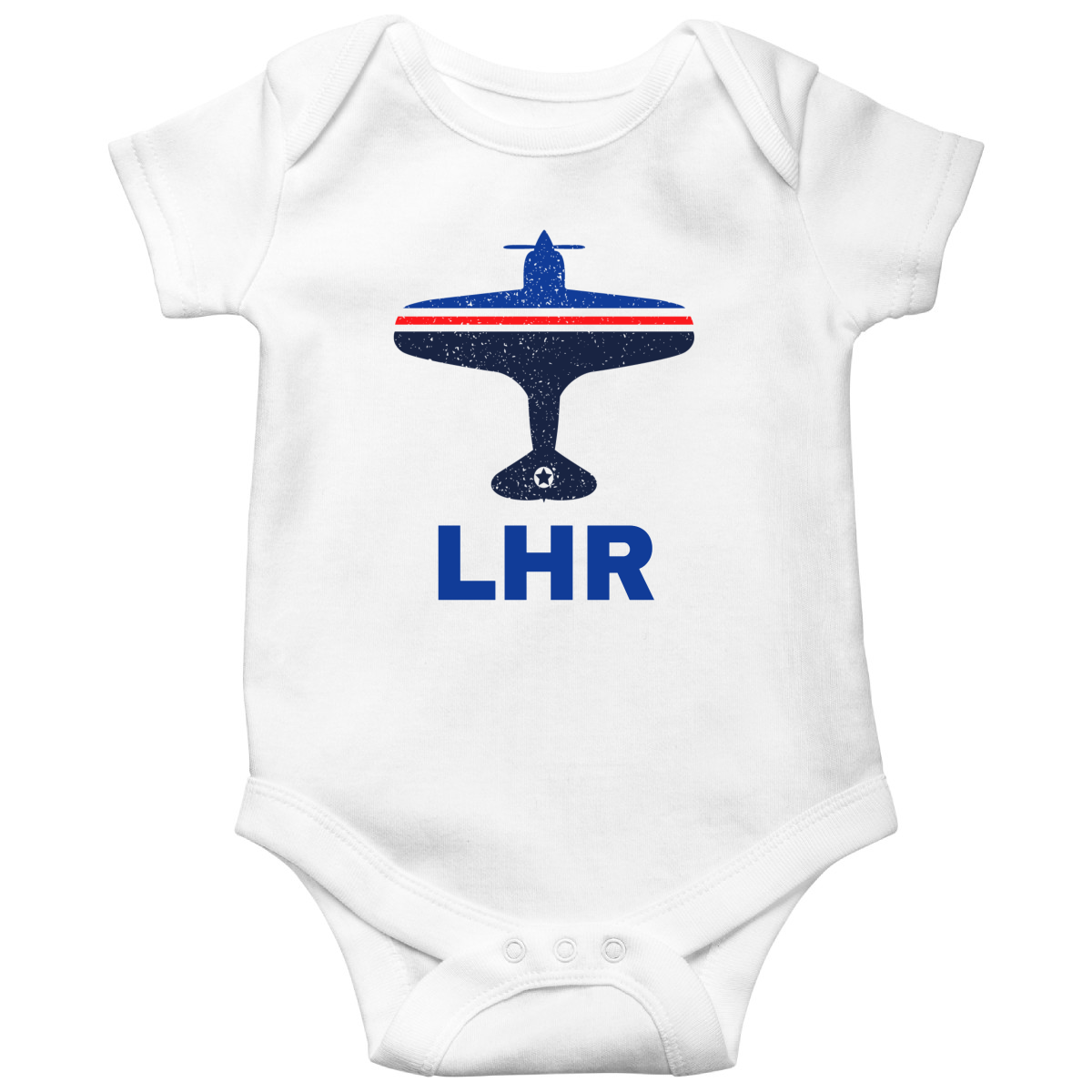 Fly London LHR Airport Baby Bodysuits | White