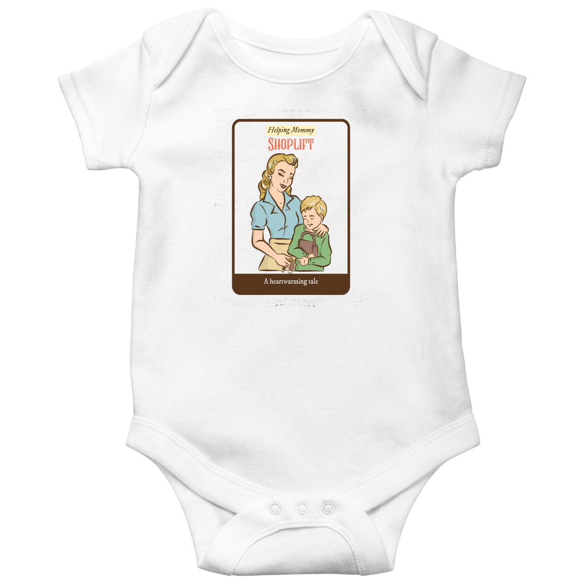 Helping Mommy Shoplift  Baby Bodysuits | White
