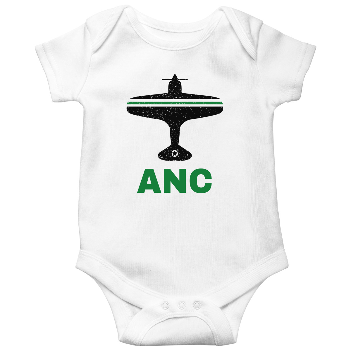 Fly Anchorage ANC Airport Baby Bodysuits | White