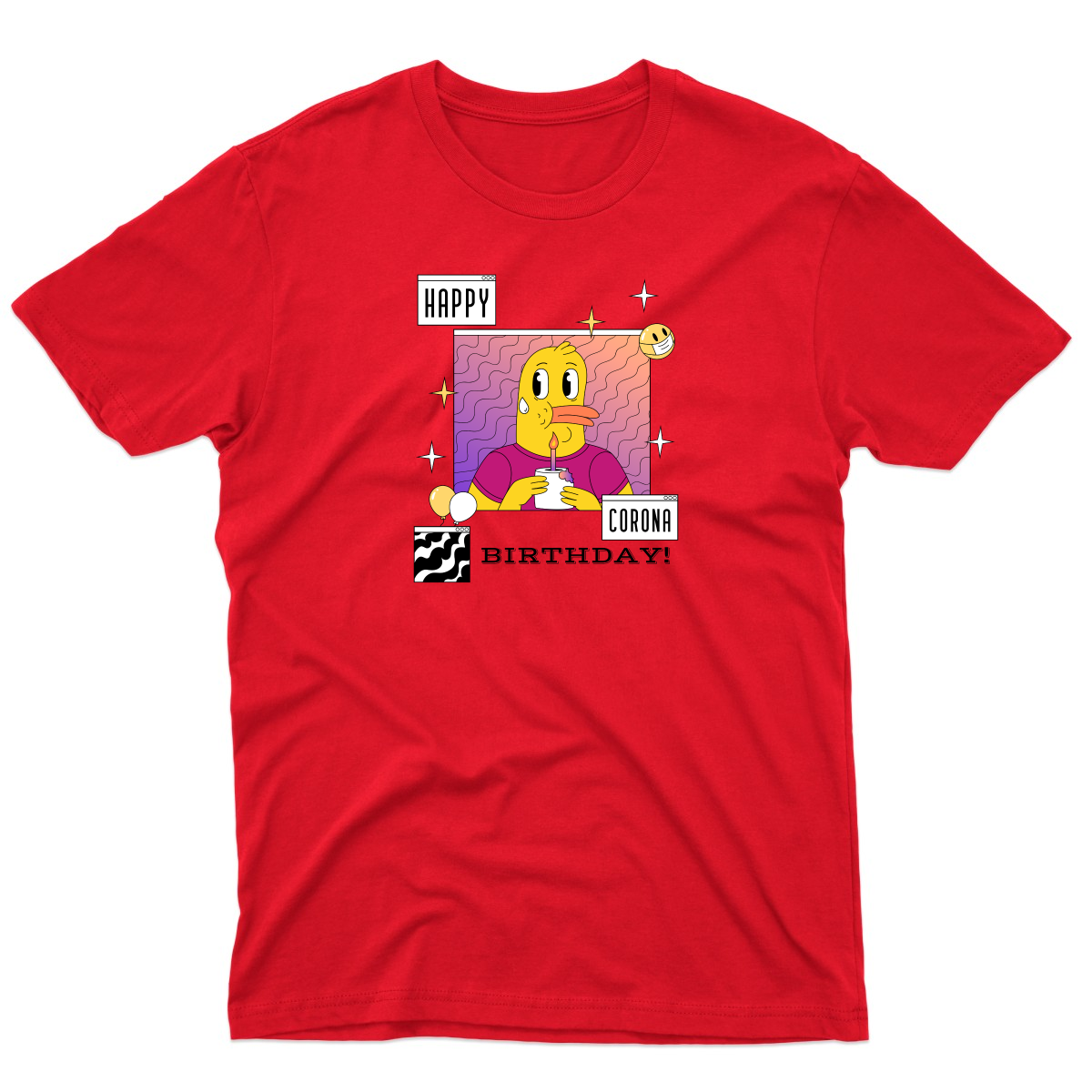 Happy Corona Birthday Men's T-shirt | Red