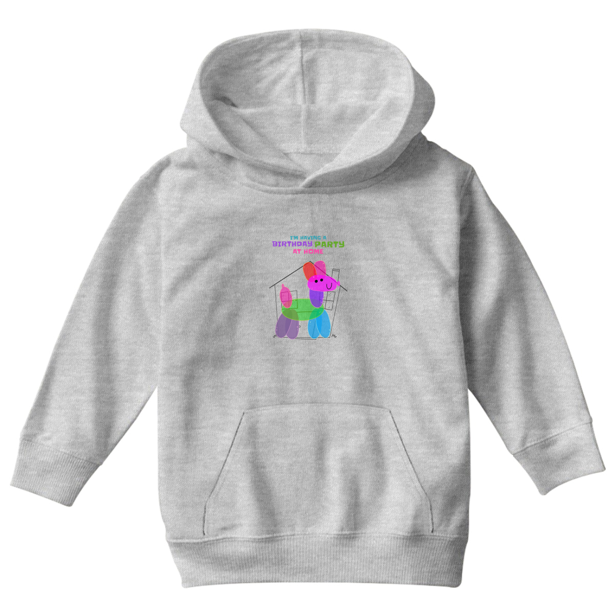 I'm having a birthday party at home  Kids Hoodie | Gray