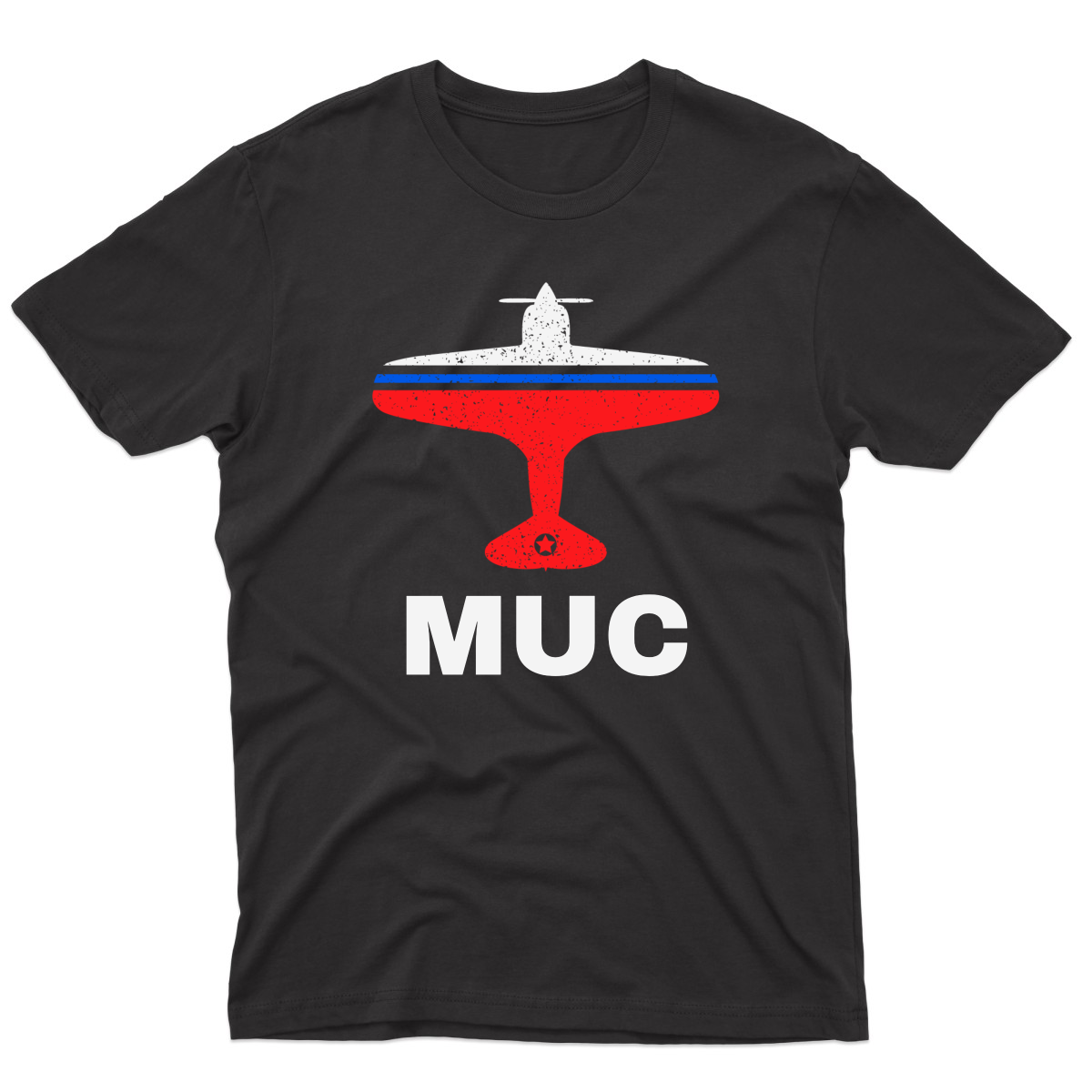Fly Munich MUC Airport Men's T-shirt | Black