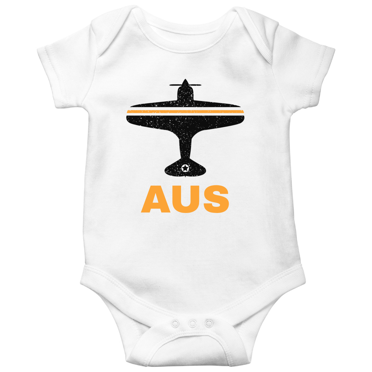 Fly Austin AUS Airport Baby Bodysuits | White