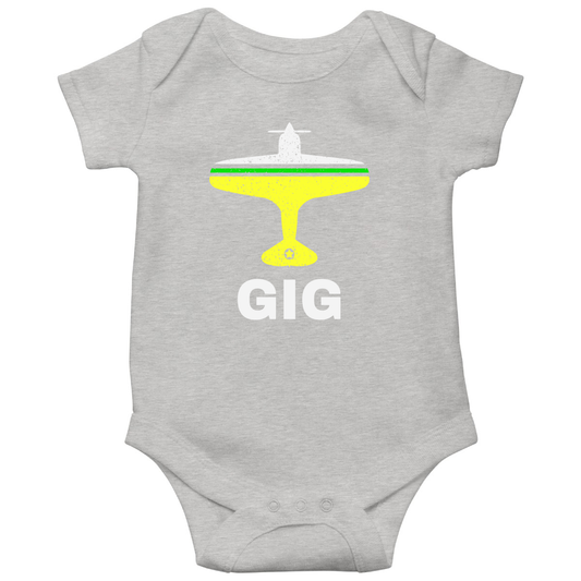 Fly Rio de Janerio GIG Airport Baby Bodysuits | Gray