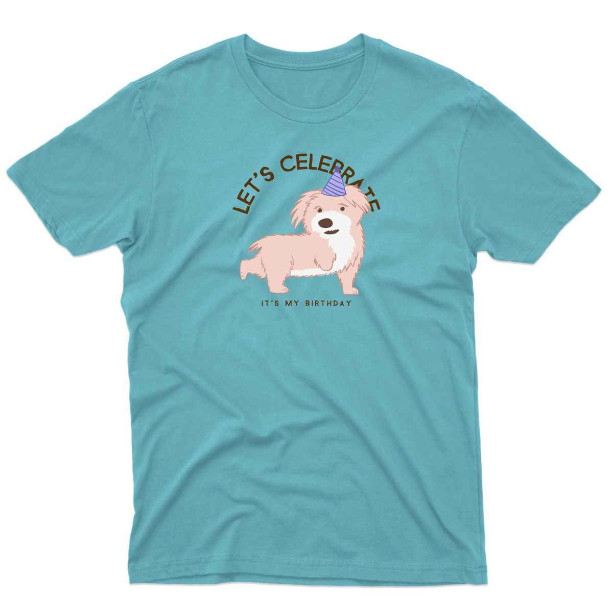 Let's Celebrate It is My Birthday Men's T-shirt | Turquoise