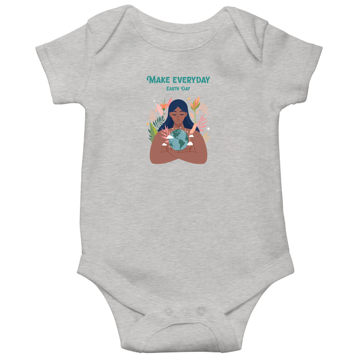 Earth Day Everyday Baby Bodysuits | Gray