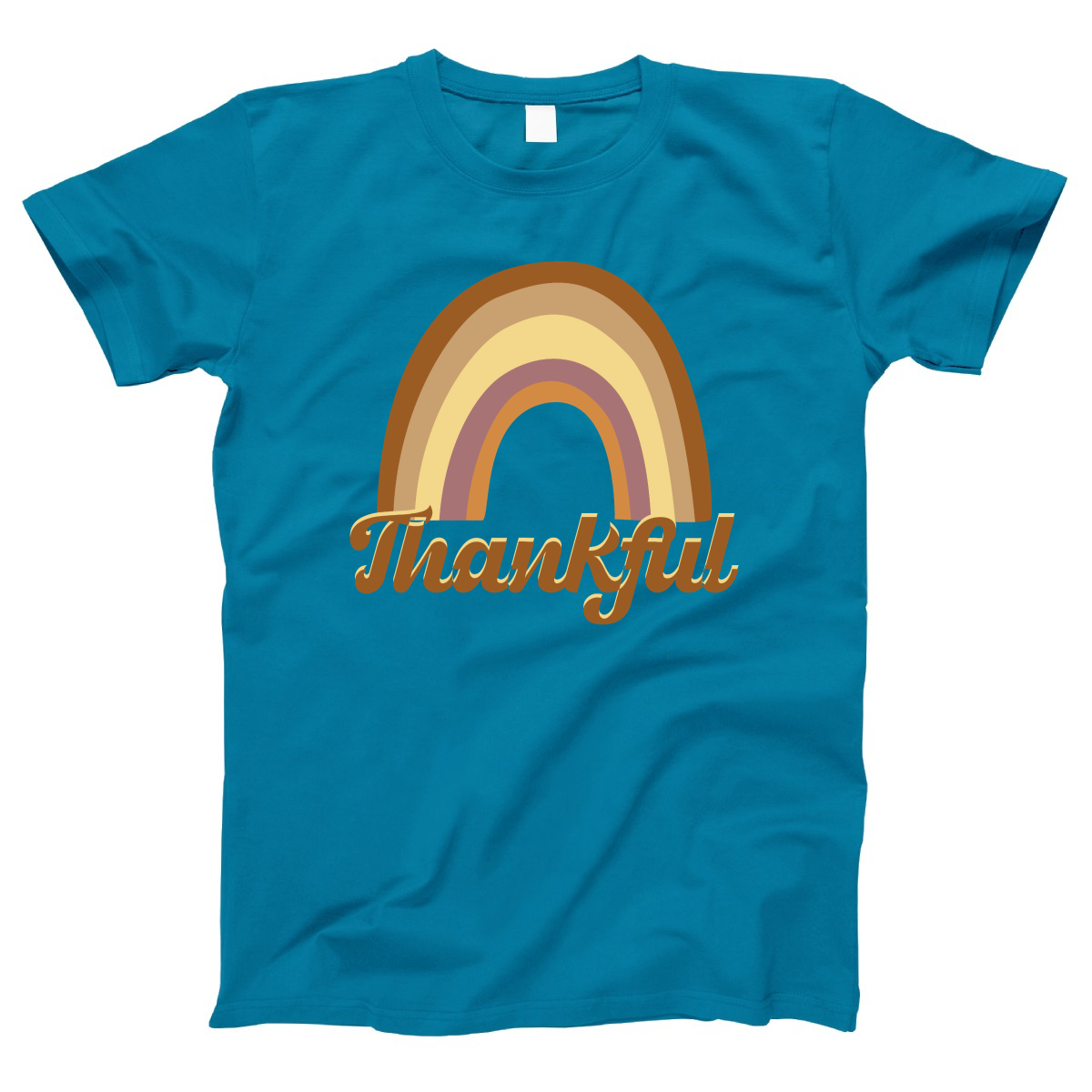 Thankful Retro Rainbow Women's T-shirt | Turquoise