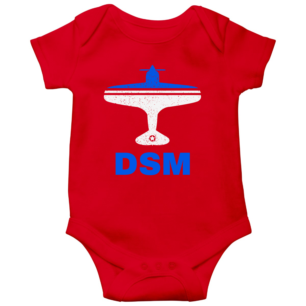 Fly Des Moines DSM Airport Baby Bodysuits | Red