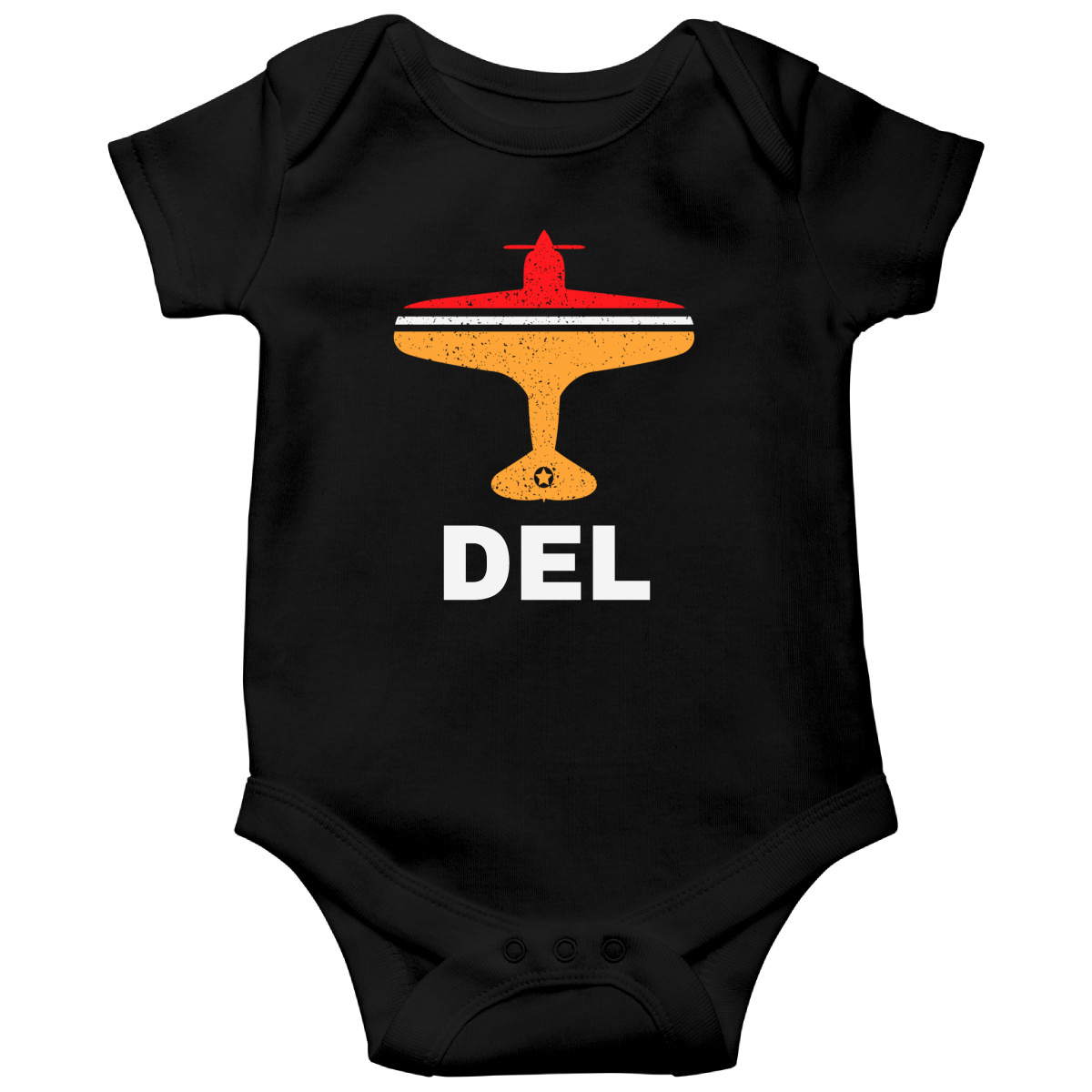 Fly Delhi DEL Airport Baby Bodysuits | Black