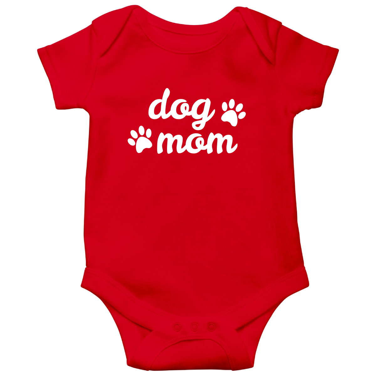 Dog Mom Baby Bodysuits | Red