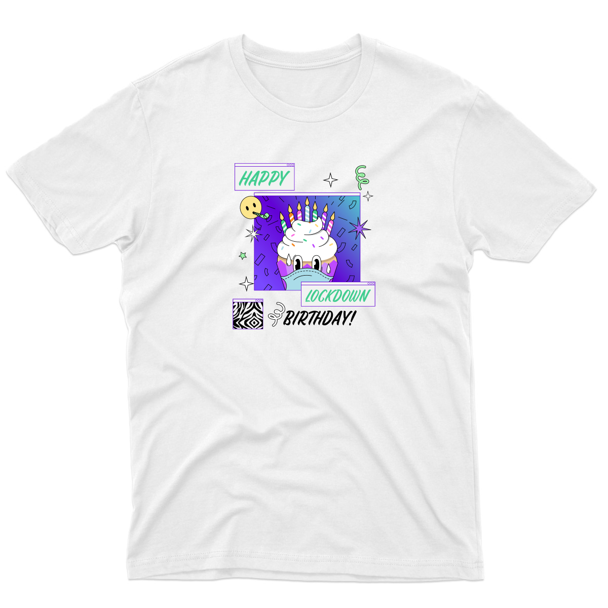 Happy Lock-down Birthday Men's T-shirt | White