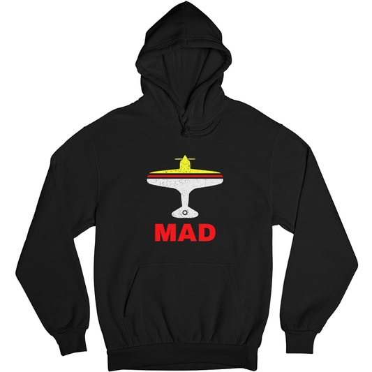 Fly Madrid MAD Airport Unisex Hoodie | Black