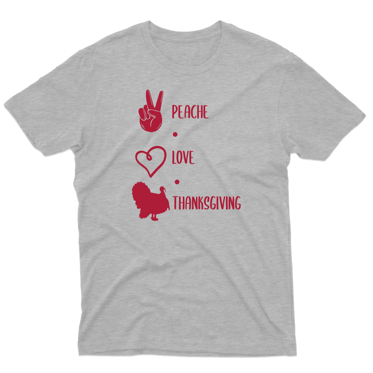 Peace Love Thanksgiving Men's T-shirt | Gray