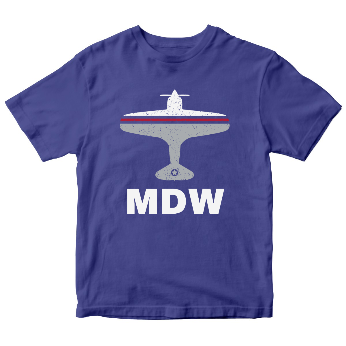 Fly Chicago MDW Airport Kids T-shirt | Blue